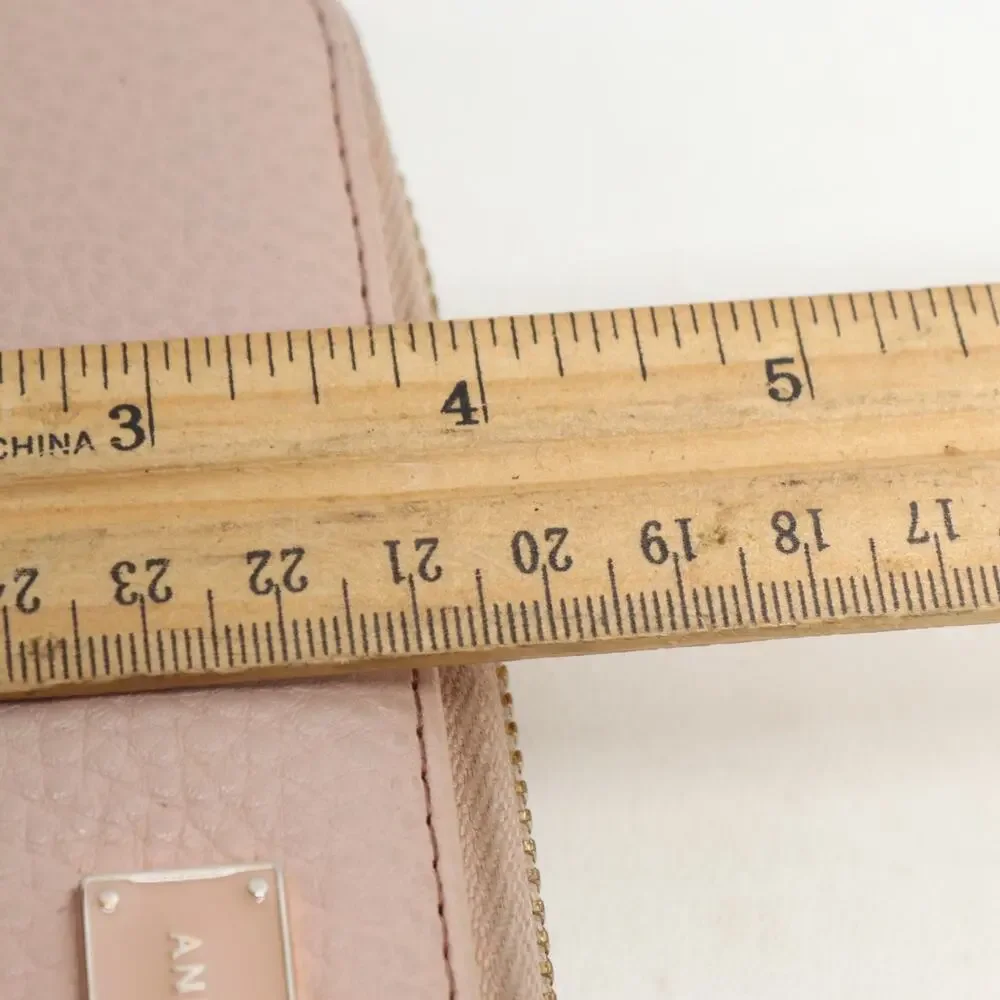 Anne Klein Pink Blush Wallet Clutch Pebbled Zip Around Accordina Cards Cash